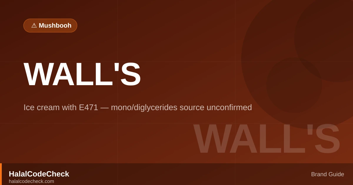 Is Wall's Ice Cream Halal? — HalalCodeCheck Brand Guide