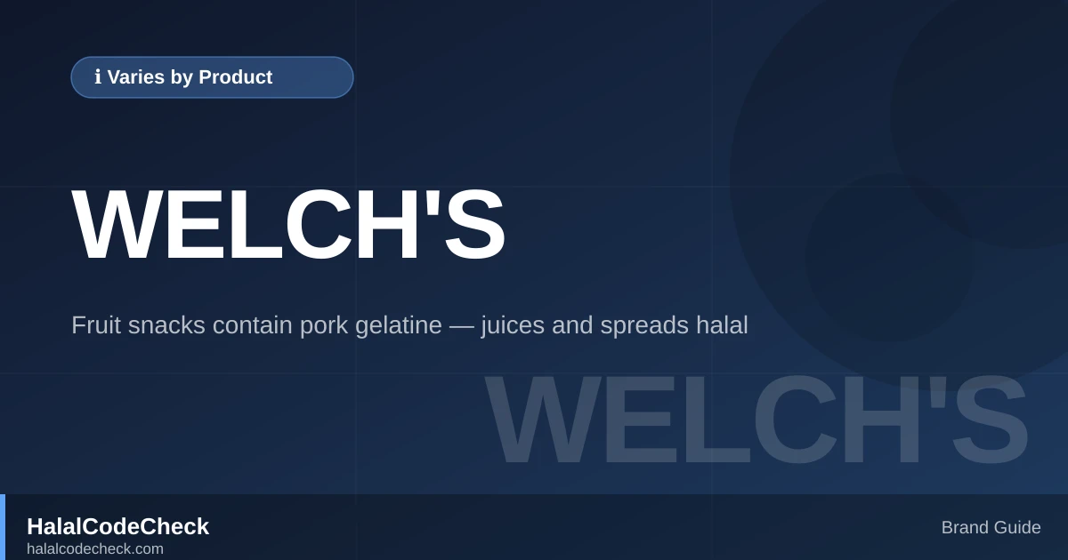 Is Welch's Halal? — HalalCodeCheck Brand Guide