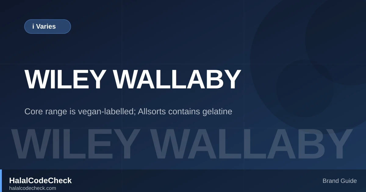 Is Wiley Wallaby Halal? — HalalCodeCheck Brand Guide