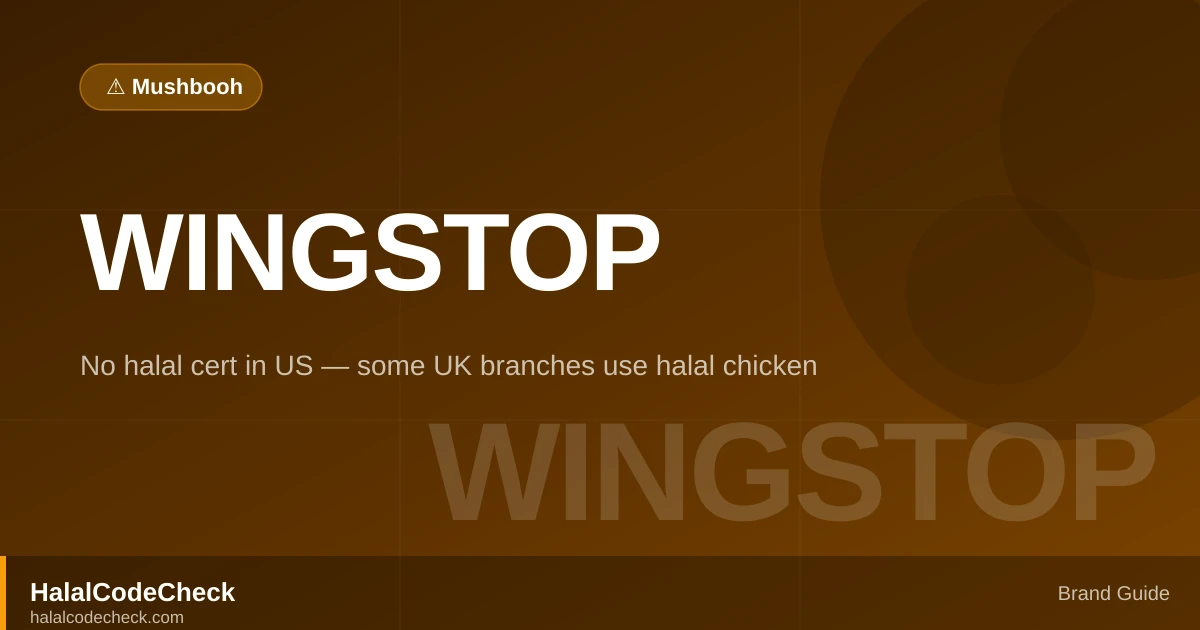 Is Wingstop Halal? — HalalCodeCheck Brand Guide