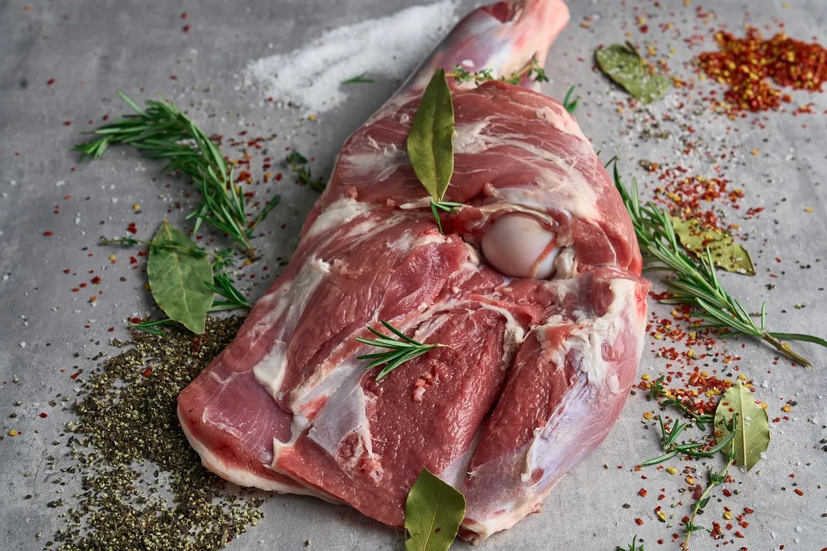 Red Meat Halal lamb shoulder cut for Uzbek plov, with herbs and spices